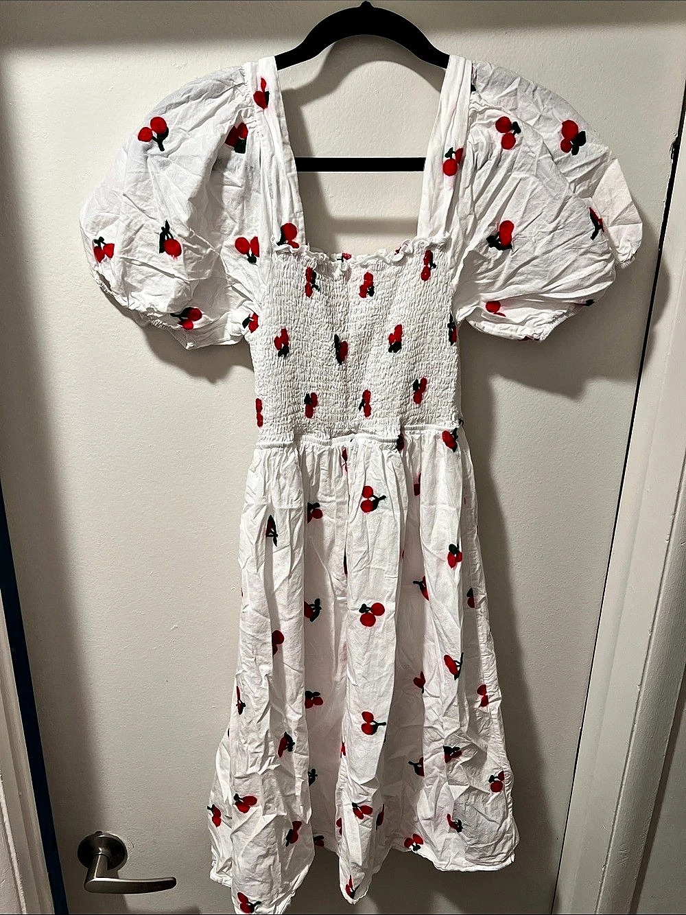 Red Dress Boutique Spending Time White Cotton Cherry Mini Dress